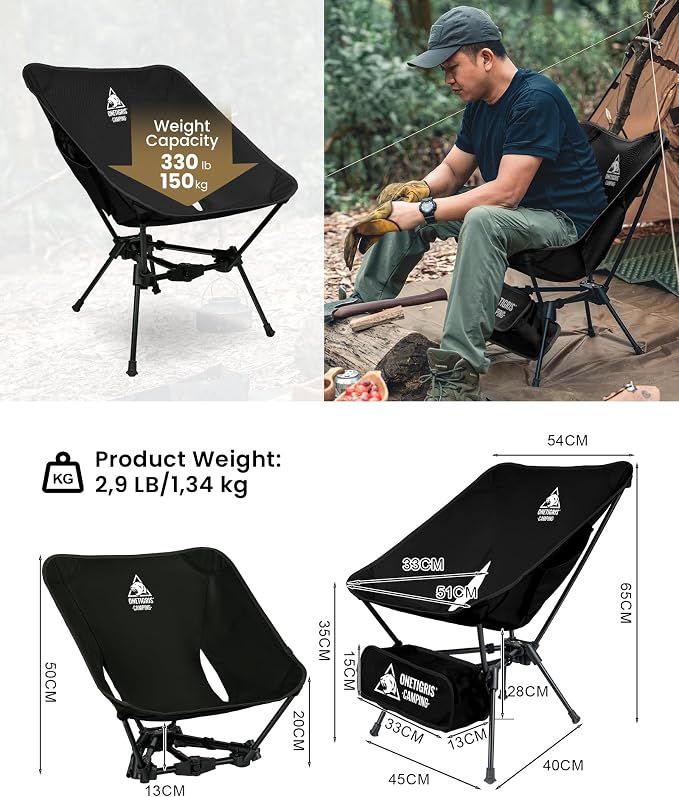 ONETIGRIS Tigerblade Camping Chair, Lightweight Folding Backpacking Hiking Chair - Image 3
