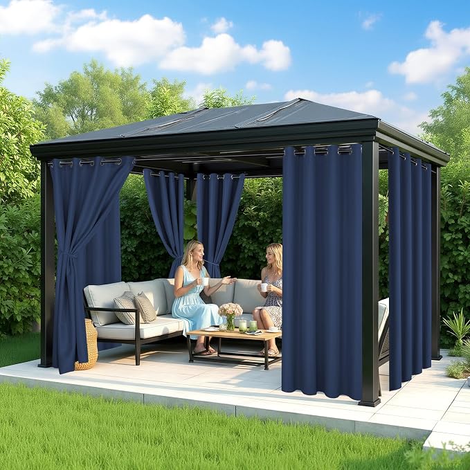 Patio Curtains Outdoor Waterproof, Privacy Drapes | Weatherproof & Sun Blocking - Image 4