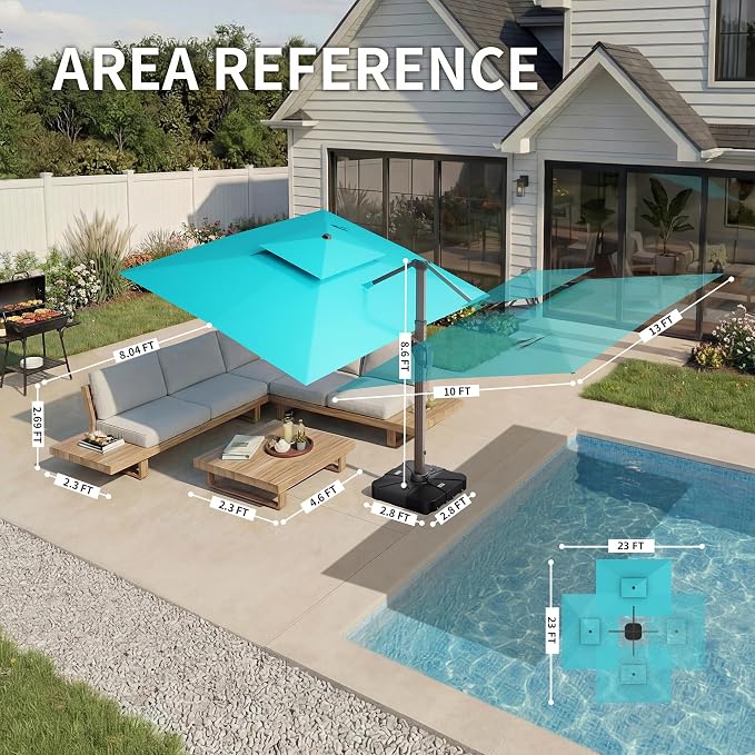 10 X 13 FT Cantilever Patio Umbrella Outdoor - Image 4