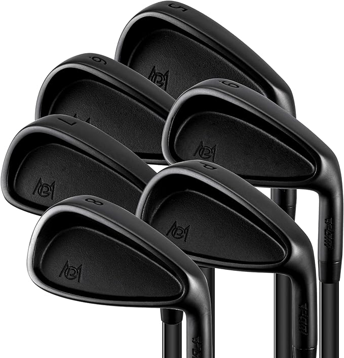 PGM Golf Clubs Irons Set (5, 6, 7, 8, 9, PW,) with Graphite Shafts for Right-Handed Golfers, CNC-Milled deep Grooves and alow Center of Gravity