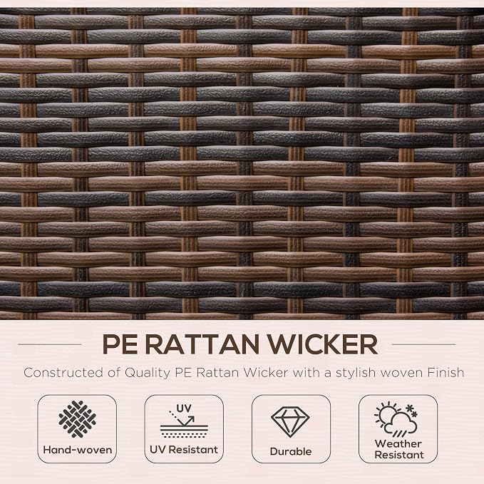 Outsunny Outdoor Wicker Swivel Recliner Chair, - Image 4