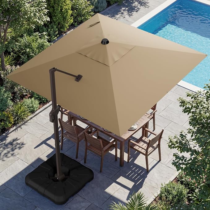 10x10FT Cantilever Outdoor Umbrella by ZLACUIU
