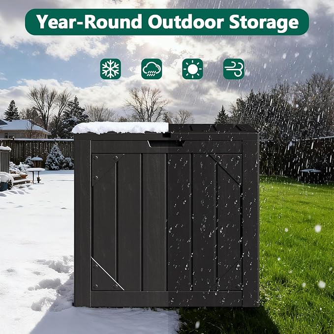 Outdoor Storage Box, 31 Gallon Lockable Waterproof Deck Storage Box, Yard - Image 3