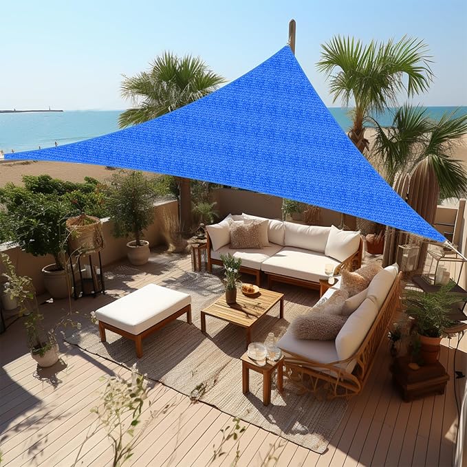 Shade&Beyond Custom Sun Shade Sail 9'x11'x14.2' Triangle Sun Sail Shades Patio by ShadeBeyond