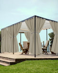 Grommet Outdoor Curtains for Patio Waterproof 8 Pcs 54x95 In Taupe | by HolidayIdeas