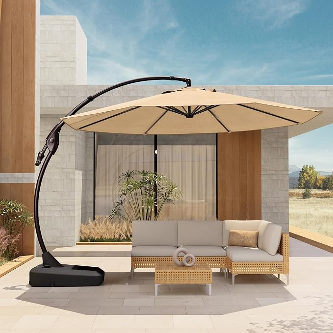 Grand patio 12FT Large Sunbrella Cantilever Round Umbrella by GrandPatio