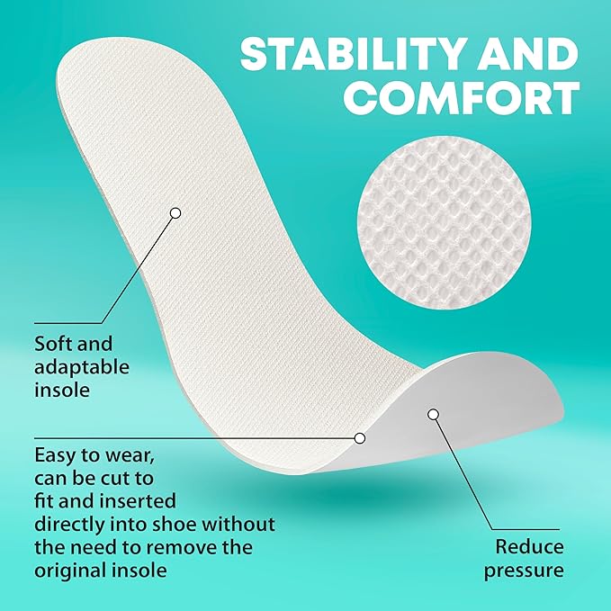 Shoe Filler Insert - Full Length Daily Latex Foam Shoe Inserts, Shoe Insoles for Shoes That are Too Big, 3 Pairs (EU 35, US Women 5)