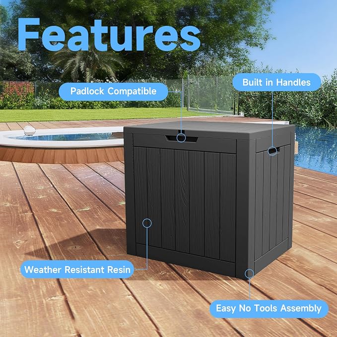 36 Gal Waterproof Outdoor Storage Box UV Resistant Deck Box | Resin storage bin - Image 3