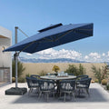 PURPLE LEAF Sunbrella Patio Umbrella 12FT Offset Umbrella Spectrum Indigo | by PURPLELEAF