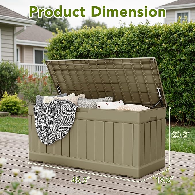 Devoko 78 Gallon Deck Box, Waterproof Resin Outdoor Storage Box | Outdoor - Image 6