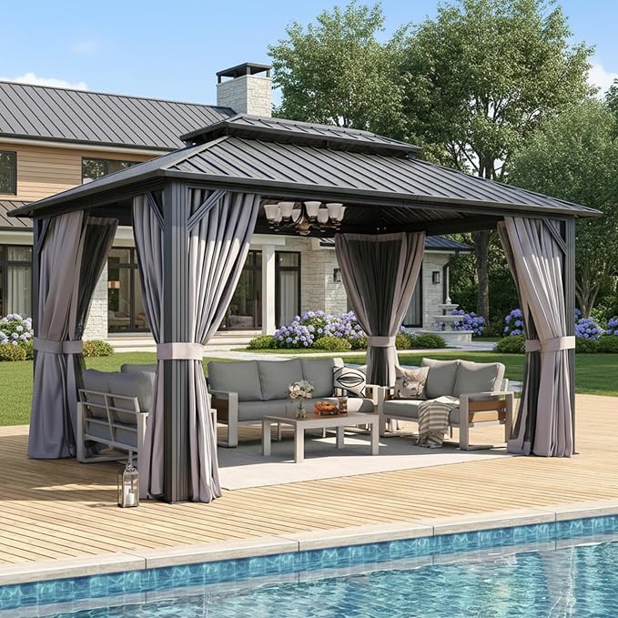 Aoxun Gazebo 10x14 Hardtop Gazebo by Aoxun