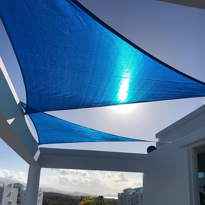 SUNNY GUARD 16' x 16' x 16' Triangle Shade Sail 95% UV Block Outdoor Canopy | by SUNNYGUARD