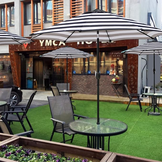 9' Outdoor Patio Umbrella, Outdoor Table Umbrella, Yard Umbrella, Market - Image 5