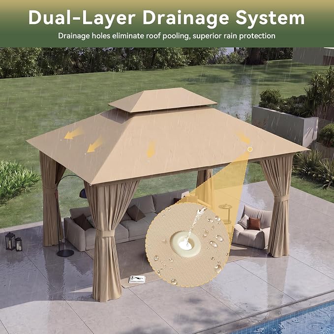 12'x10' Gazebo, Metal Frame Canopy - Image 7