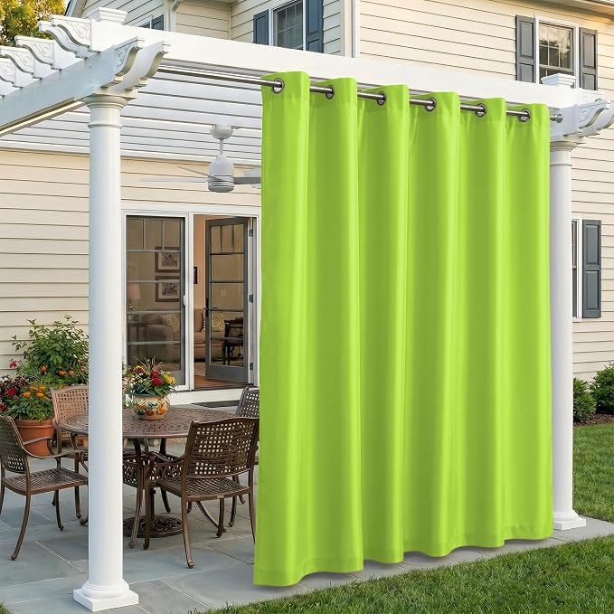 Set of 2 Outdoor Curtains for Patio Waterproof, Breathable Grommet Panels for by Sunshelf