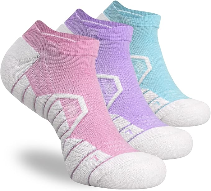 Hylaea Athletic Running Socks Cushion Padded Moisture Wicking Low Cut