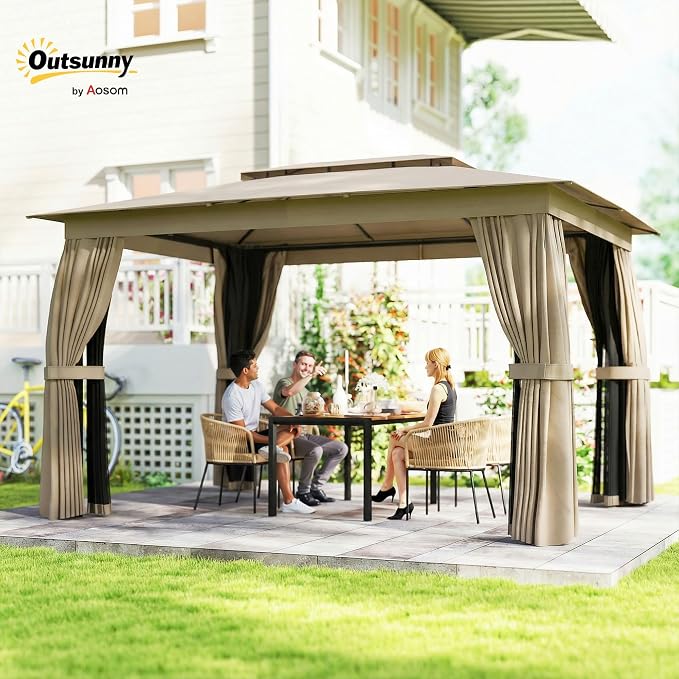 Outsunny 10' x 12' Outdoor Patio Gazebo - Image 2