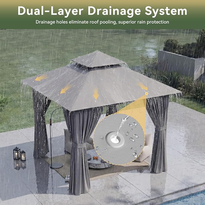 8'x8' Gazebo, Metal Frame Canopy - Image 7