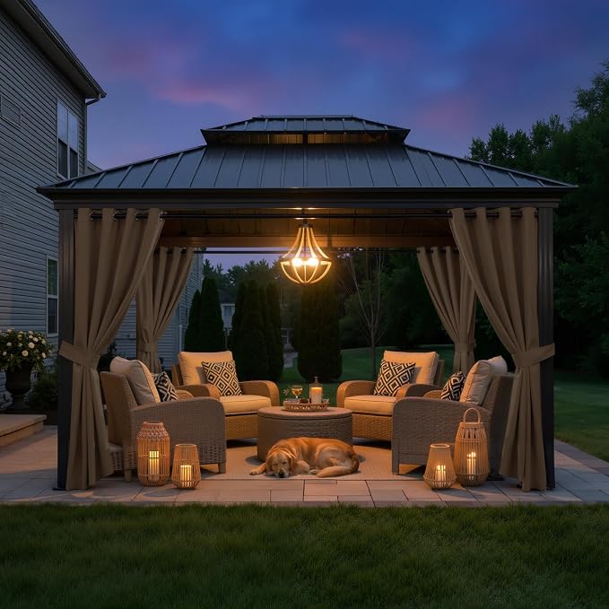 Outdoor Waterproof Curtains for Patio 52x84 Inch Mocha, 1 Panel | Light - Image 7