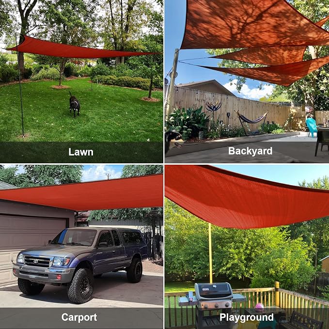 Sun Shade Sail 10'x15'x18' Terra Red Triangle Custom Size | 95% UV Block - Image 7