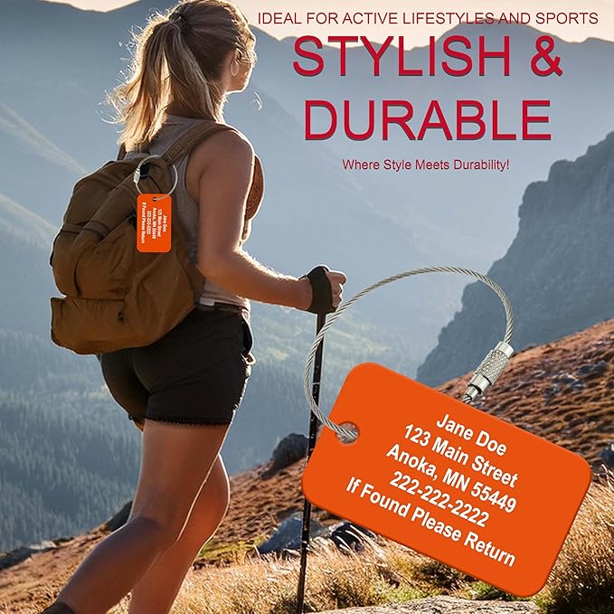 High Visibility Multi Pack Customized Tavel ID Tag - Luggage Tag - Golf Bag ID - Personalized ID Travel Tag - Imprinted Luggage Tag - Luggage, Bikes, Sport Equipment and More. (2)