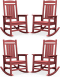 SERWALL Outdoor Rocking Chair Set of 4, Oversized Patio Rocking Chair, Porch by SERWALL