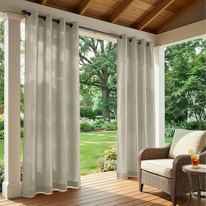 Set of 4 Outdoor Curtains for Patio Waterproof, Breathable Grommet Panels for - Image 2