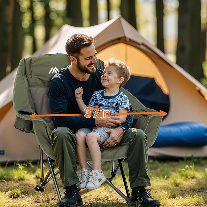 Oversized Camping Chair, Padded Camping Chairs Support 450LBS - Image 4