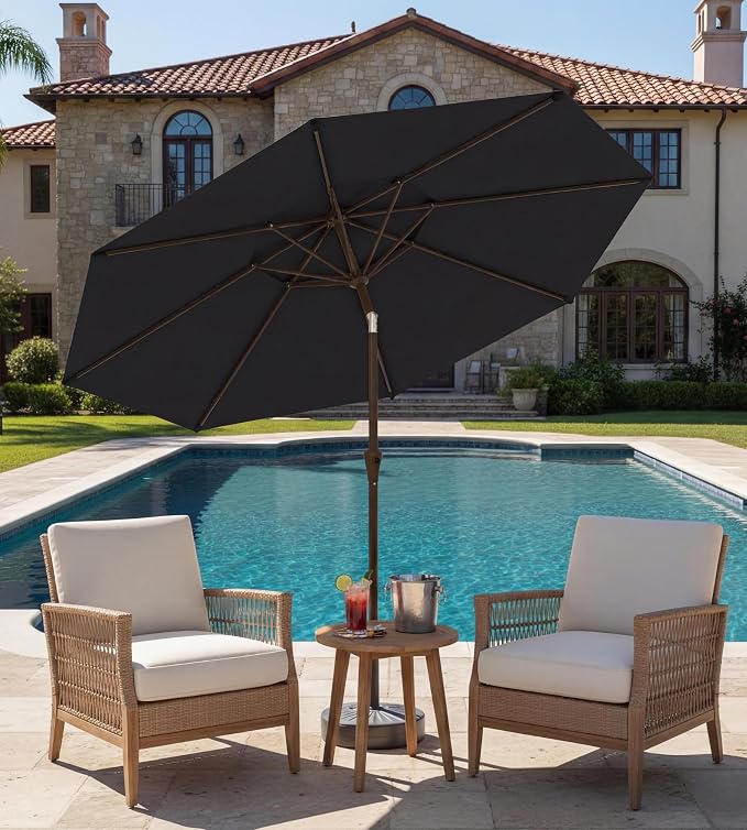 9FT Auto-Tilt Patio Umbrella|Outdoor Market Table Umbrella - Image 6