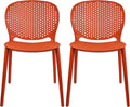 2xhome Set of 2 Patio Dining Chairs | Modern Stackable Outdoor Pool Side Chair by 2xhome