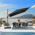 PURPLE LEAF Patio Outdoor Umbrella 9' x 9' Square All-Weather Black | Large by PURPLELEAF