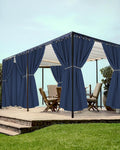 Grommet Outdoor Curtains for Patio Waterproof 8 Pcs 54x120 In Navy | by HolidayIdeas