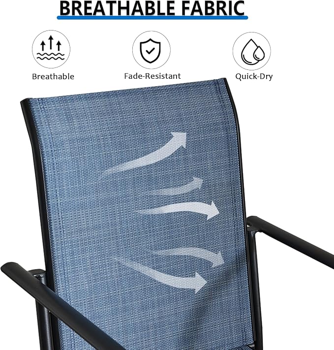 Outdoor Dining Chairs Set of 2, Stackable Patio Chairs - Image 5