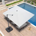 PURPLE LEAF Patio Umbrella 9' x 11.5' All-Day Shade Control White | More Space by PURPLELEAF