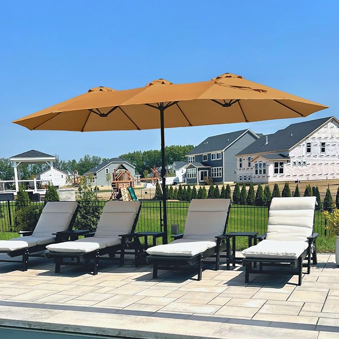 PHI VILLA 15ft Large Outdoor Patio Umbrella by PHIVILLA