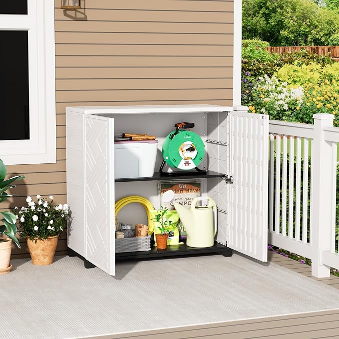 Mrosaa Storage Box Outdoor Caninet, Resin Indoor Storage Box Waterproof - Image 3