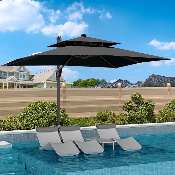 9' X 12' Cantilever Patio Outdoor Umbrella - Image 3