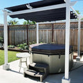 PURPLE LEAF Retractable Pergola 10' x 10' White Pergola, Extra Canopy, anchored by Unknown