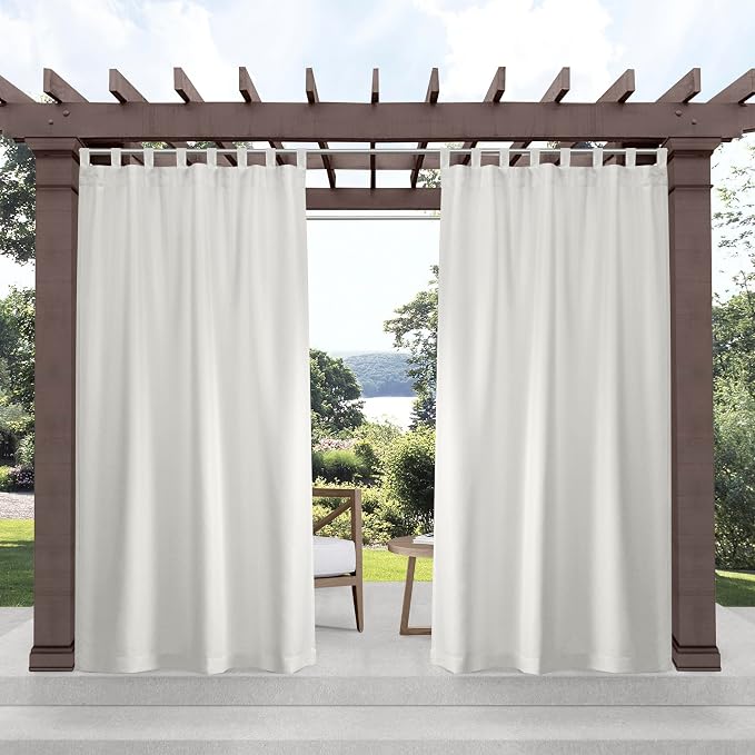 Exclusive Home Cabana Solid Indoor/Outdoor Light Filtering Hook-and-Loop Tab by TownCountryLiving