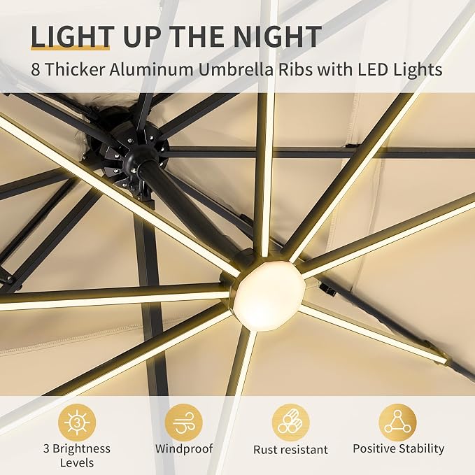 10 X 13 FT Cantilever Patio Outdoor Umbrella - Image 4