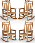 Oversized Outdoor Rocking Chairs Set of 4, 380lbs Heavy-Duty Large Patio Rocker by CIOKEA
