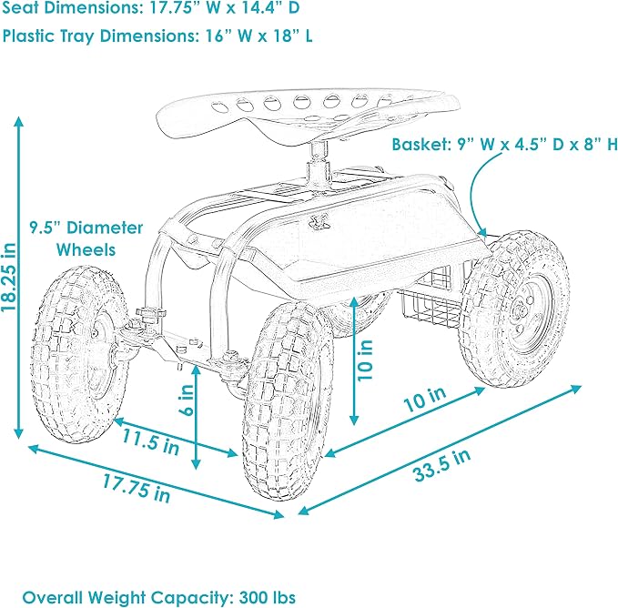 Sunnydaze Rolling Garden Cart - Image 4