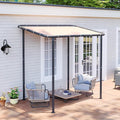 Aoxun 8x5 Lean-to Gazebo, Sloped Roof Pergola Porch Canopy Awning by Aoxun
