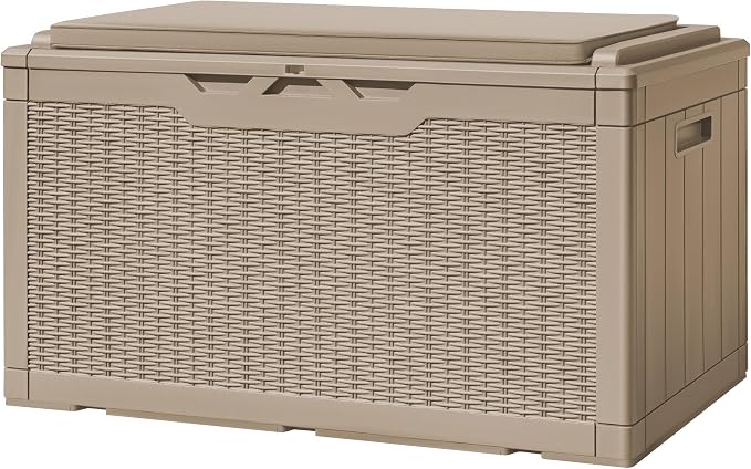 Greesum 100 Gallon Resin Deck Box Large Outdoor Storage by BuynowfromGreesum