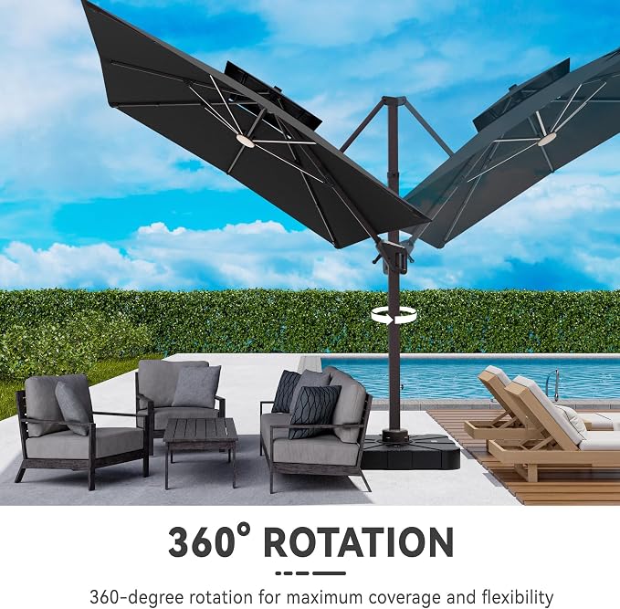 10x13 FT Outdoor Cantilever Patio Umbrella - Image 3
