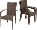 Patio Sense 62664 Morgan Outdoor Wicker Stacking Chairs, Powder-Coated Steel by Patio+Sense