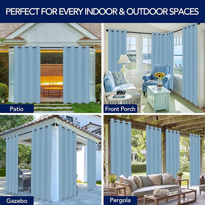 PureFit Outdoor Curtains for Patio Waterproof Weatherproof Outside Curtains | - Image 5