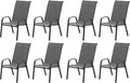 Patio Chairs Set of 8, Outdoor Stackable Dining Chairs by VaJouer