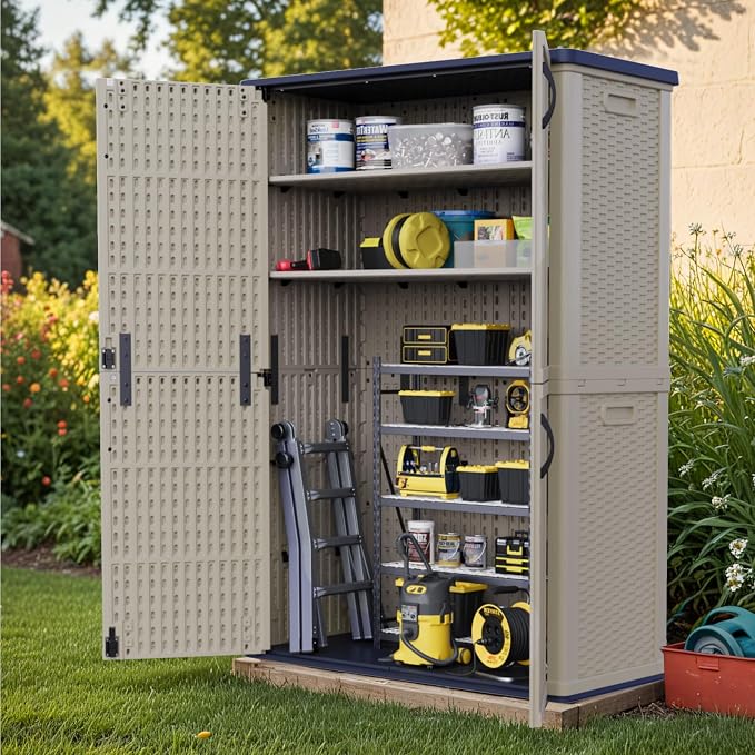 Patiowell Shelf of 26/50 Cu Ft Outdoor Storage Cabinet, 2 Shelves, Waterproof - Image 4