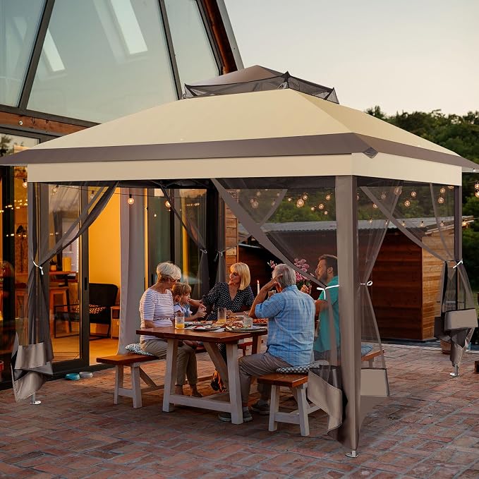 COBIZI Pop Up Gazebo 11x11 Canopy Tent, Outdoor Screened Gazebo Shelter - Image 2